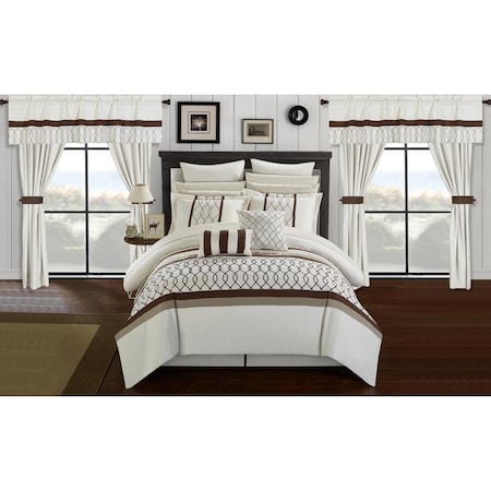 Dinah Beige Comforter Set, King